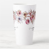 Bourgondië en Blauwe Bloemen Garland Nana Aankondi Latte Mok (Voorkant)