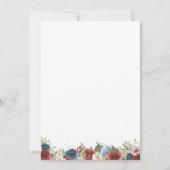 Bourgondië en blauwe bloemen Miss Mrs. Bridal Show Kaart (Achterkant)