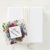 Bourgondië en Blauwe Quinceanera Dank U Bedankjes Labels (In situ)