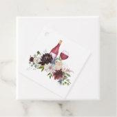 Bourgondië en blozend roze bloemrijke wijnproeveri bedankjes labels (In situ)