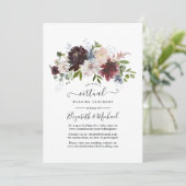 Bourgondié en Blush Bloem Online Virtuele Trouwdag Kaart (Staand voorkant)