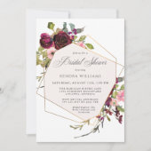 Bourgondië en Blush Boho Floral Vrijgezellenfeest Kaart (Voorkant)