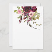 Bourgondië en Blush Boho Floral Vrijgezellenfeest Kaart (Achterkant)