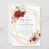 Bourgondië en Blush Boho geometrisch Baby shower Kaart (Voorkant)