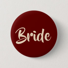 Bourgondië en Blush Bruiloft Bruid Ronde Button 5,7 Cm