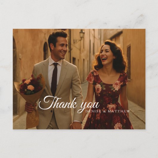 Bourgondië en Blush Dank u Briefkaart (Voorkant)