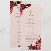 Bourgondië en Blush Flat Programma Programmakaart (Voorkant / Achterkant)