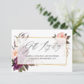 Bourgondië en Blush Geometrisch Huwelijkscadeau Re Informatiekaartje (Staand voorkant)