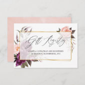 Bourgondié en Blush Geometrische Huwelijkscadeau R Informatiekaartje (Voorkant / Achterkant)