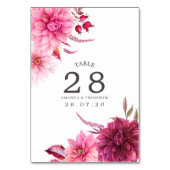 Bourgondië en Blush herfst Trouwtafel Nummer Kaart (Voorkant)