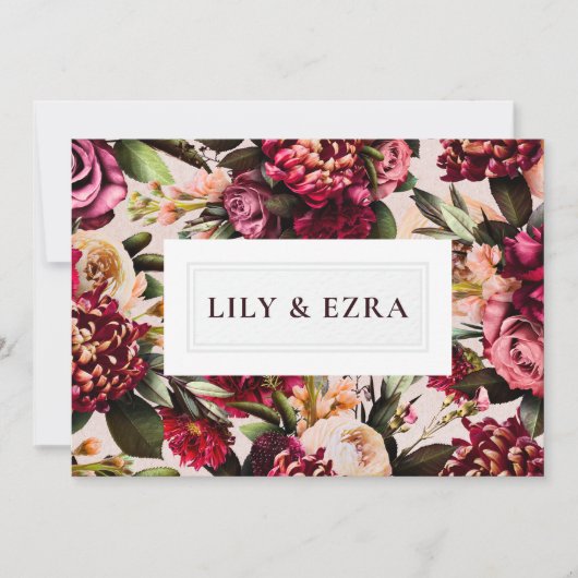 Bourgondië en Blush Rose Save The Date (Voorkant)