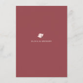 Bourgondië en Blush Roze Bloemen Bruiloft Details Informatiekaartje (Achterkant)