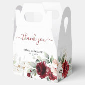 Bourgondie en Blush Roze Bloemige Bruiloft Bedankdoosjes (Geopend)