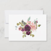 Bourgondië en Blush Roze Bruiloft RSVP (Achterkant)