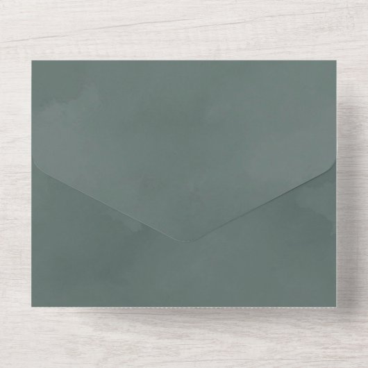 Bourgondie en Blush Roze Geschilderde Pioen Huweli All In One Uitnodiging (Achterkant)