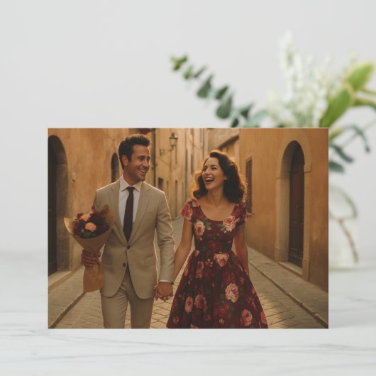 Bourgondië en Blush Roze Save The Date (Staand voorkant)