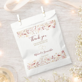 Bourgondië en Blush Wildflower bruiloft Bedankzakje
