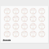 Bourgondië en Blush Wildflower bruiloft Ronde Sticker (Vel)