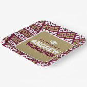 Bourgondië en Brons Goud Gepersonaliseerd Afstuder Papieren Bordje (Gebogen)