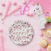 Bourgondië en Bruin Wilde bloemen en Eenden Papieren Bordje (Feest)