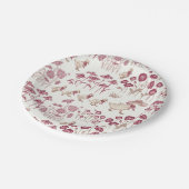 Bourgondië en Bruin Wilde bloemen en Eenden Papieren Bordje (Gekanteld)