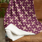 Bourgondië en crème geometrisch minimalistisch pat fleece deken