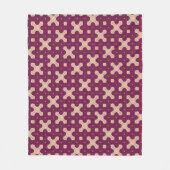 Bourgondië en crème geometrisch minimalistisch pat fleece deken (Voorkant)