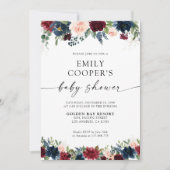 Bourgondië en de Marine Baby shower Uitnodiging (Voorkant)