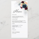 Bourgondië en de Marine Bloemen Wedding Menu (Voorkant)