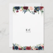 Bourgondië en de marine bruidsdouche uitnodiging (Achterkant)