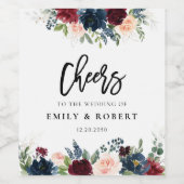 Bourgondië en de marine bruiloft wijn label wijn etiket (Enkel label)