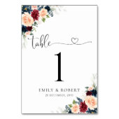 Bourgondië en de Marine Trouwtafelnummers Kaart (Voorkant)