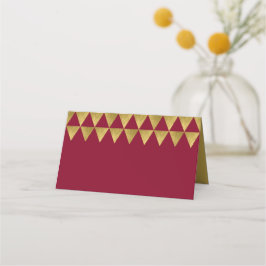Bourgondië en Faux Gold Driehoek geometrisch patro Plaatskaartje