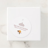 Bourgondië en Geel Bloemen Quinceanera Bedankjes Labels (In situ)