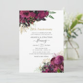  Bourgondië en Gold 50e bruiloft Jubileum Kaart (Staand voorkant)