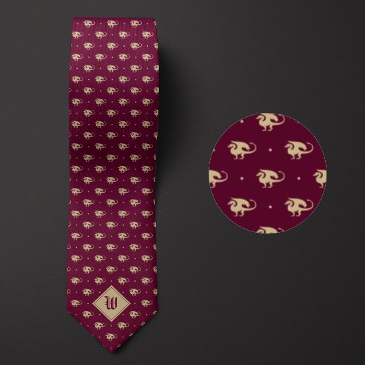 Bourgondië en Gold Dragon in profiel met Monogram Stropdas