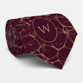 Bourgondië en Gold Neural Network Pattern Stropdas (Opgerold)