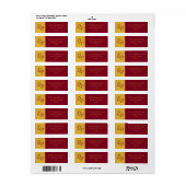 Bourgondië en Goldenrod Paar Monogram Label (Full Sheet)