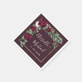 Bourgondië en Goud Bloemen Waterverf Herfst Bruilo Servet (Hoek)