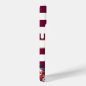 Bourgondië en goud Boho Floral Stripe Monogram Case-Mate iPhone Case (Achterkant / Rechts)