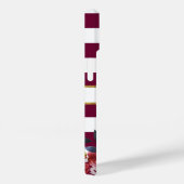 Bourgondië en goud Boho Floral Stripe Monogram Case-Mate iPhone Case (Achterkant / Rechts)