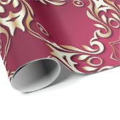 Bourgondië En Goud Elegant Vintage Klassieke Konin Cadeaupapier (Rol Hoek)