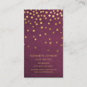 Bourgondië en goud Elegante Confetti Make-up Artis Visitekaartje (Achterkant)