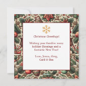 Bourgondië en Goud Familiefoto Kerstmis Feestdagenkaart (Achterkant)