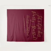 Bourgondië en Goud Feest Gestart Foto Achtergrond Wandkleed (Voorkant (horizontaal))