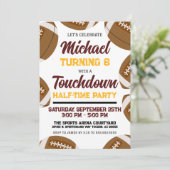 Bourgondië en Goud Football Team Verjaardagsfeest Kaart (Staand voorkant)