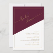 Bourgondië en Goud Geometrisch Vrijgezellenfeest Kaart (Voorkant)