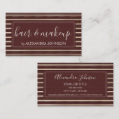 Bourgondië en goud gestreepte moderne patroon visitekaartje (Voorkant / Achterkant)