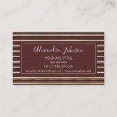 Bourgondië en goud gestreepte moderne patroon visitekaartje (Achterkant)