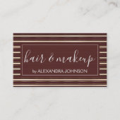 Bourgondië en goud gestreepte moderne patroon visitekaartje (Voorkant)